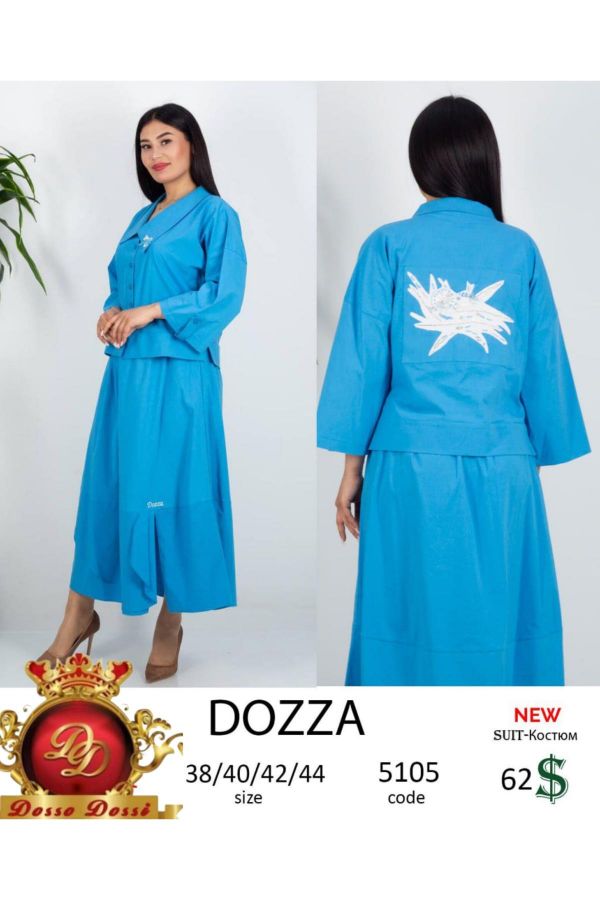 Picture of Dozza Fashion 5105 SAX WOMANS SKIRT SUIT 