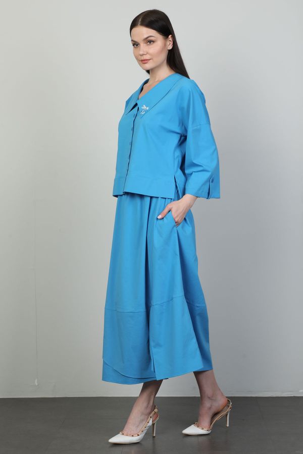 Picture of Dozza Fashion 5105 BLUE WOMANS SKIRT SUIT 