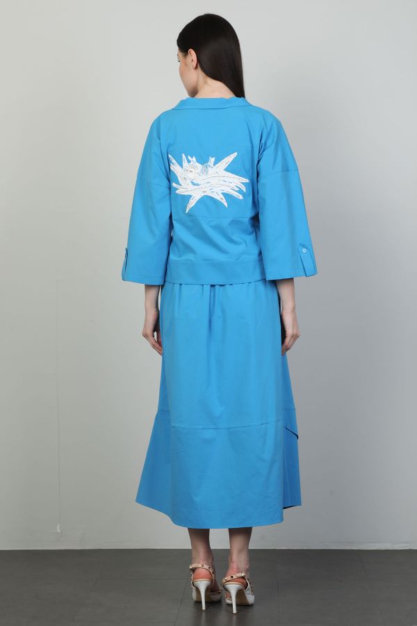 Picture of Dozza Fashion 5105 BLUE WOMANS SKIRT SUIT 