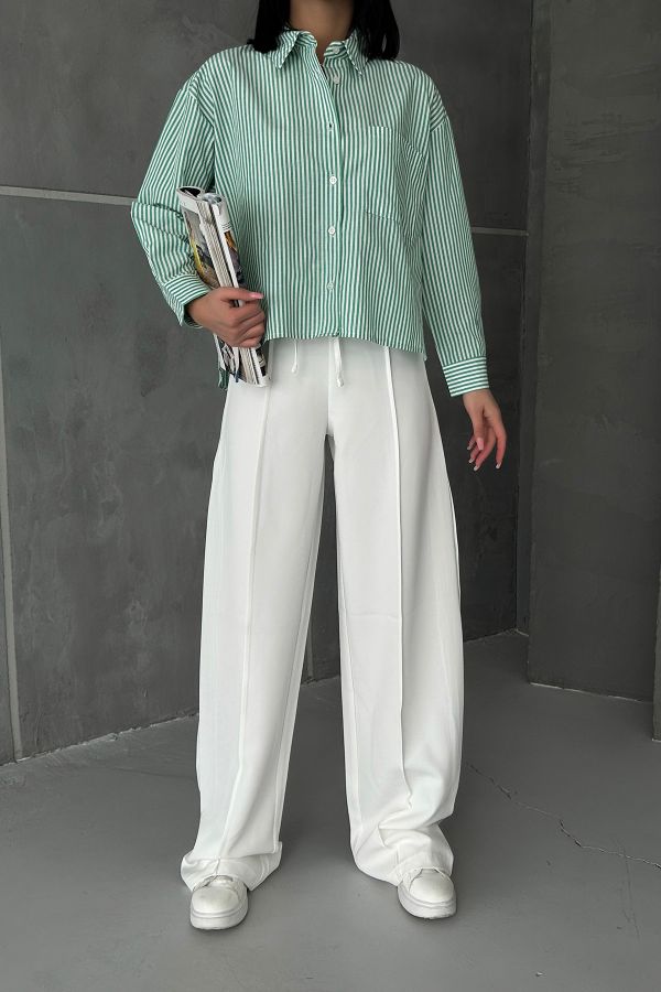 Picture of OUZ FASHION 24S011048 WHITE-GREEN WOMAN TROUSER SUIT 