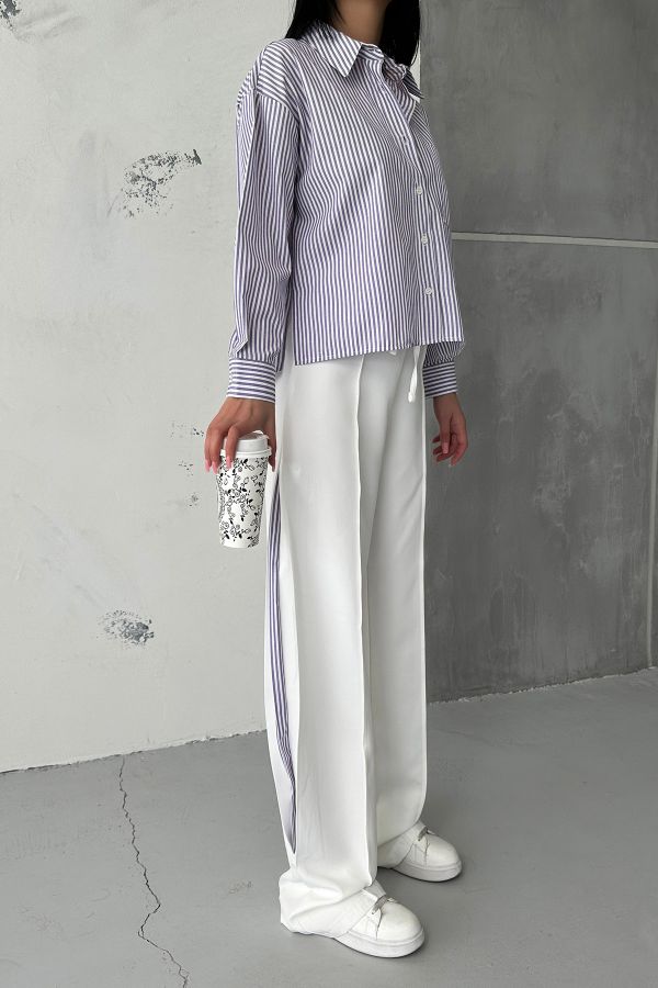 Picture of OUZ FASHION 24S011048 WHITE-LILAC WOMAN TROUSER SUIT 