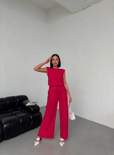 Picture of OUZ FASHION 24S011036 FUCHSIA WOMAN TROUSER SUIT 