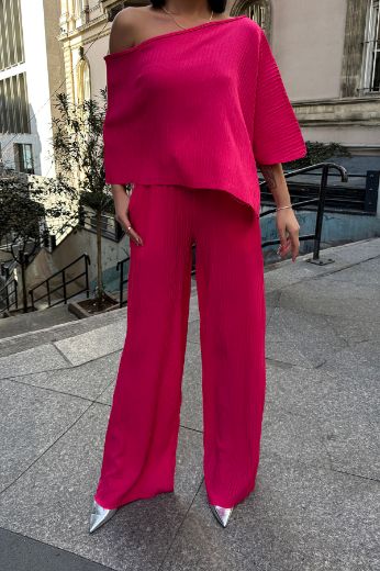 Picture of OUZ FASHION 24S011046 FUCHSIA WOMAN TROUSER SUIT 