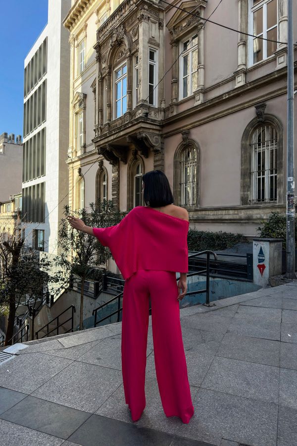 Picture of OUZ FASHION 24S011046 FUCHSIA WOMAN TROUSER SUIT 