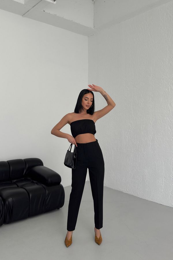 Picture of OUZ FASHION 24S321029 BLACK Women's Trousers