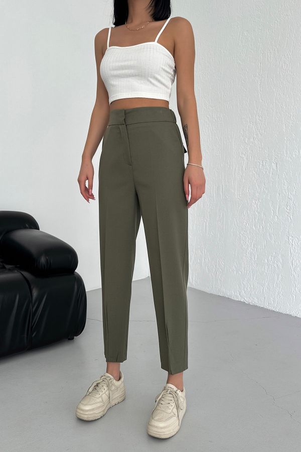 Picture of OUZ FASHION 24S321008 KHAKI Women's Trousers