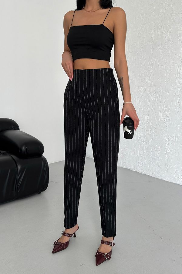 Picture of OUZ FASHION 24S321027 BLACK Women's Trousers