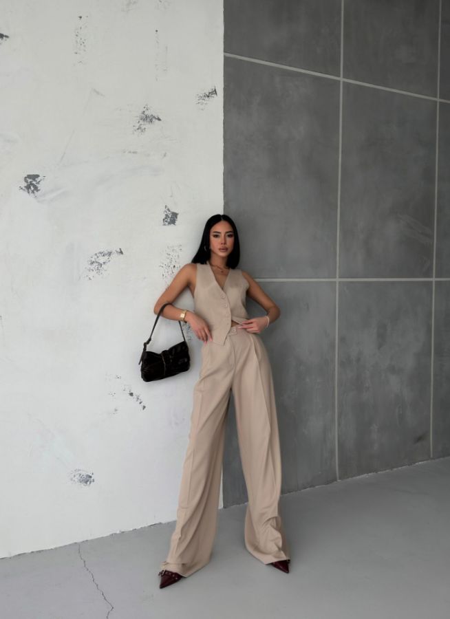 Picture of OUZ FASHION 24S321096 BEIGE WOMAN TROUSER SUIT 