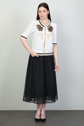 Picture of Dozza Fashion 5117 ECRU WOMANS SKIRT SUIT 