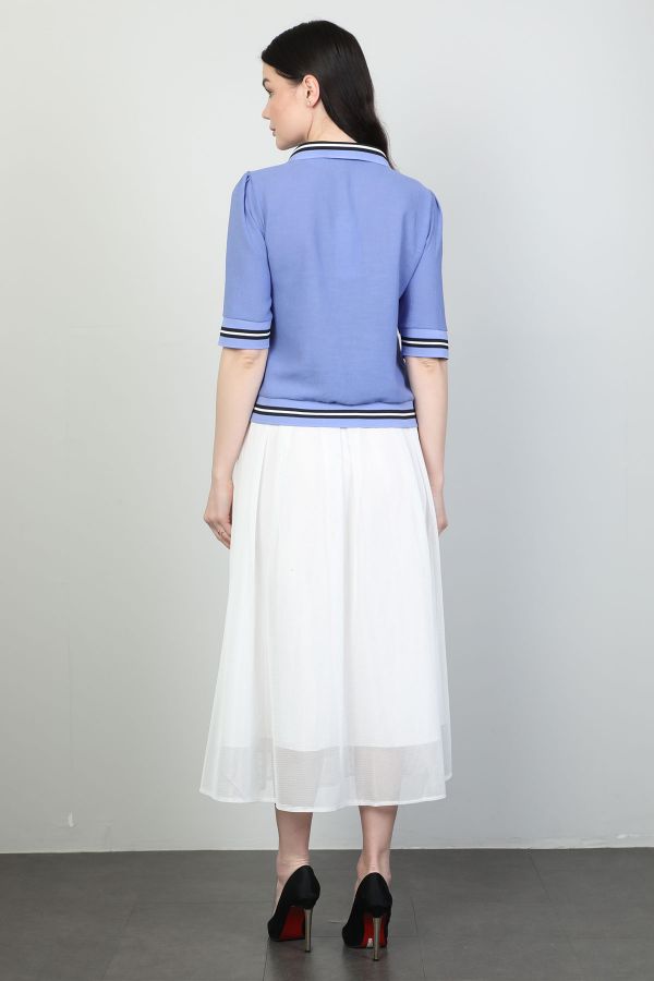 Picture of Dozza Fashion 5117 BLUE WOMANS SKIRT SUIT 