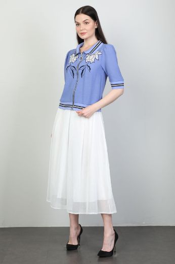 Picture of Dozza Fashion 5117 BLUE WOMANS SKIRT SUIT 