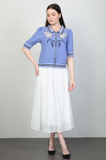 Picture of Dozza Fashion 5117 BLUE WOMANS SKIRT SUIT 