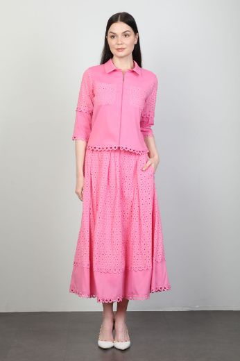 Picture of Dozza Fashion 5113 PINK WOMANS SKIRT SUIT 