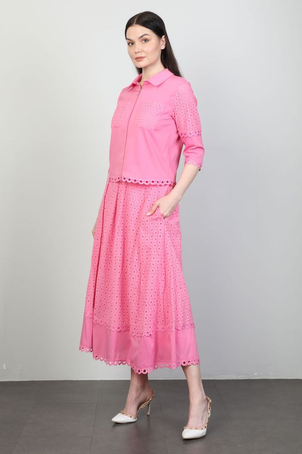 Picture of Dozza Fashion 5113 PINK WOMANS SKIRT SUIT 