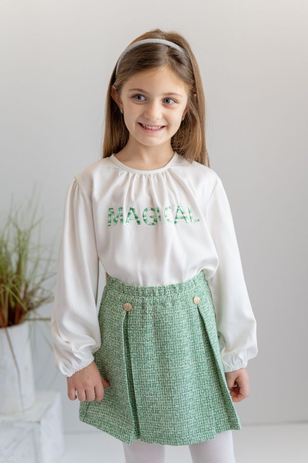 Picture of Zeyland 241Z4TVT81 NAKIŞLI ecru-green Girl Blouse