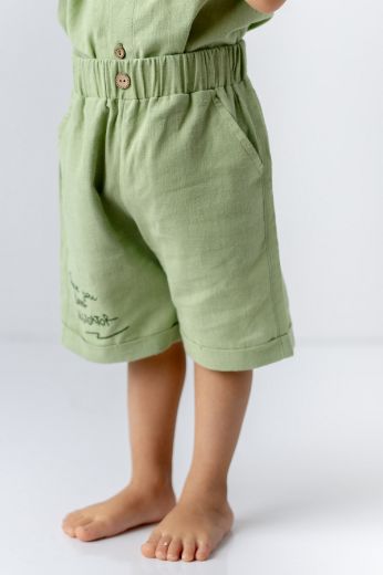 Picture of Zeyland 241M1RWR03 GREEN Baby Shorts