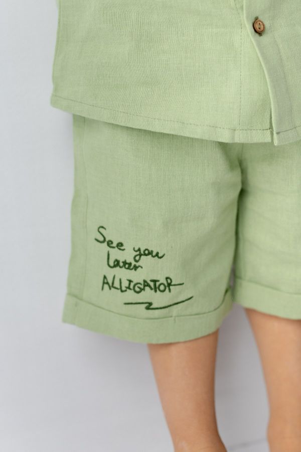 Picture of Zeyland 241M1RWR03 GREEN Baby Shorts