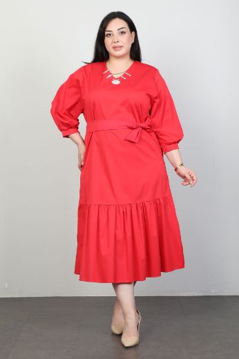 Picture of Biljana 6859xl RED Plus Size Women Dress 