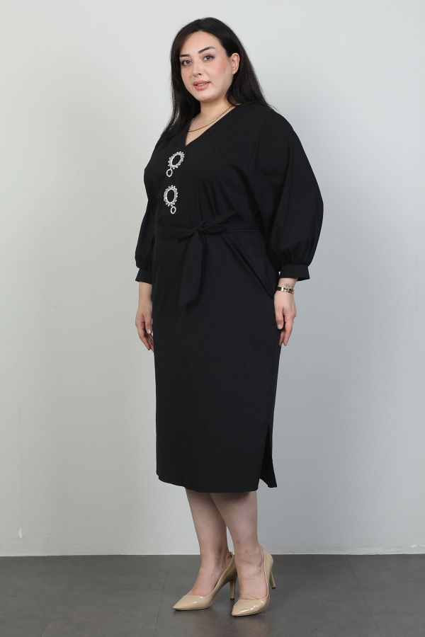 Picture of Biljana 6829xl BLACK Plus Size Women Dress 