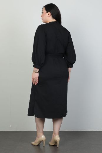 Picture of Biljana 6829xl BLACK Plus Size Women Dress 