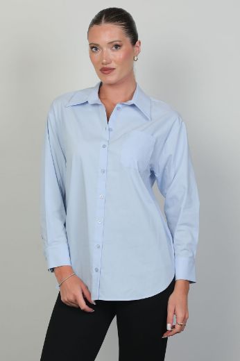 Picture of ROXELAN RB2751 LIGHT BLUE Women Blouse