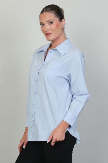 Picture of ROXELAN RB2751 LIGHT BLUE Women Blouse