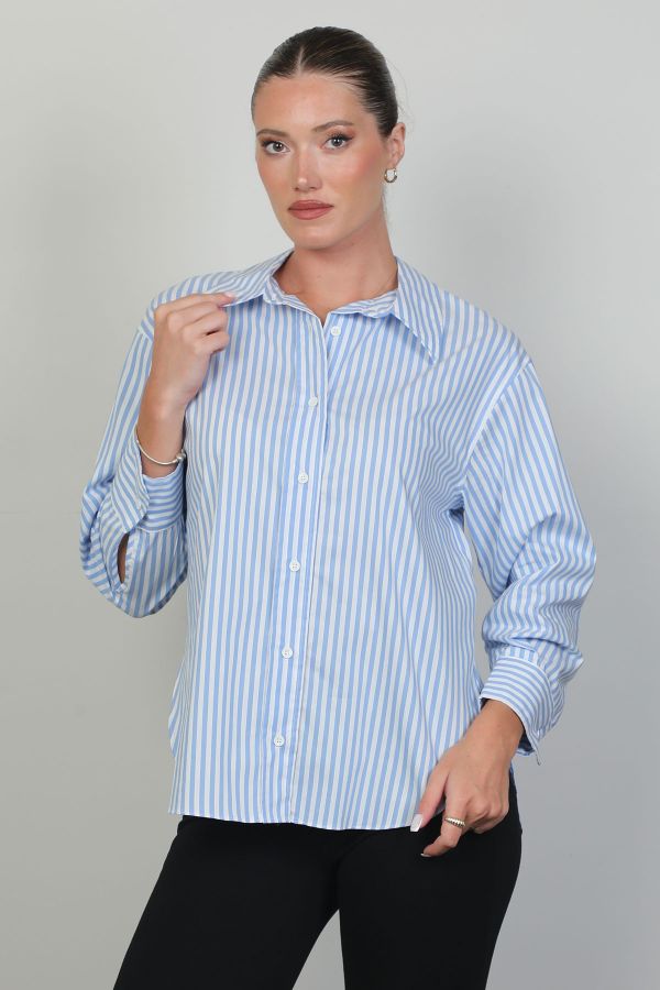 Picture of ROXELAN RB2608 BLUE Women Blouse