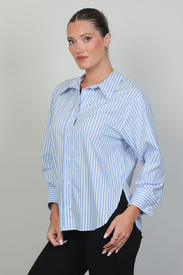 Picture of ROXELAN RB2608 BLUE Women Blouse