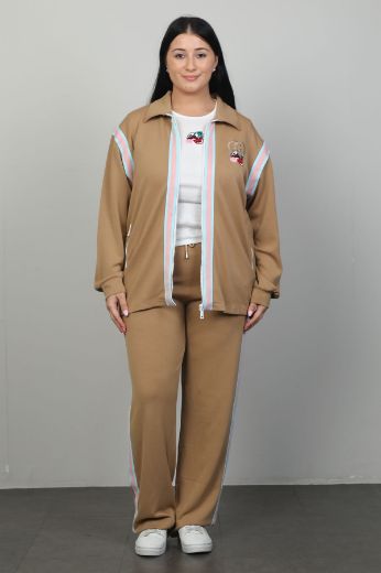 Picture of Candy Angels E1110xl LIGHT BROWN Plus Size Women Suit