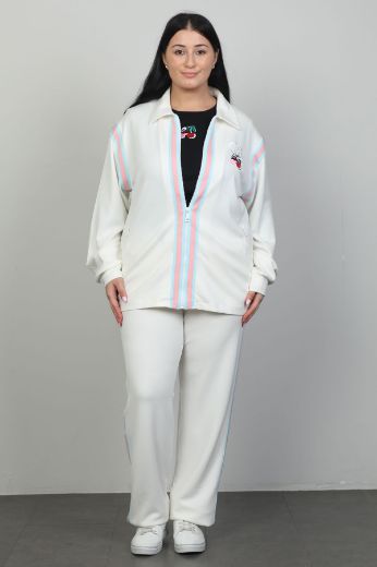 Picture of Candy Angels E1110xl ECRU Plus Size Women Suit