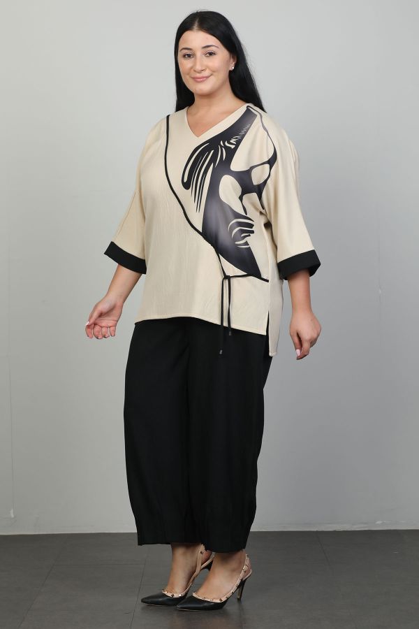 Picture of Miss Tailor 7064xl BEIGE Plus Size Women Suit