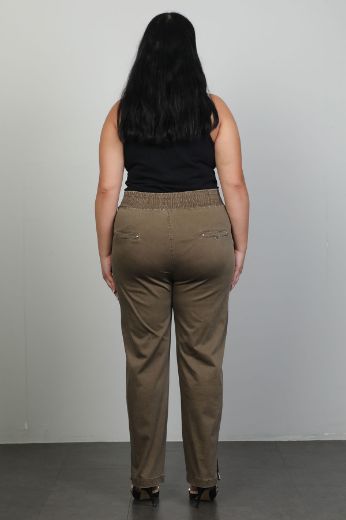 Picture of Extenzi 3956xl BROWN Plus Size Women Pants 