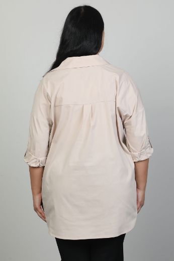 Picture of Aras 11372xl BEIGE Plus Size Women Blouse 