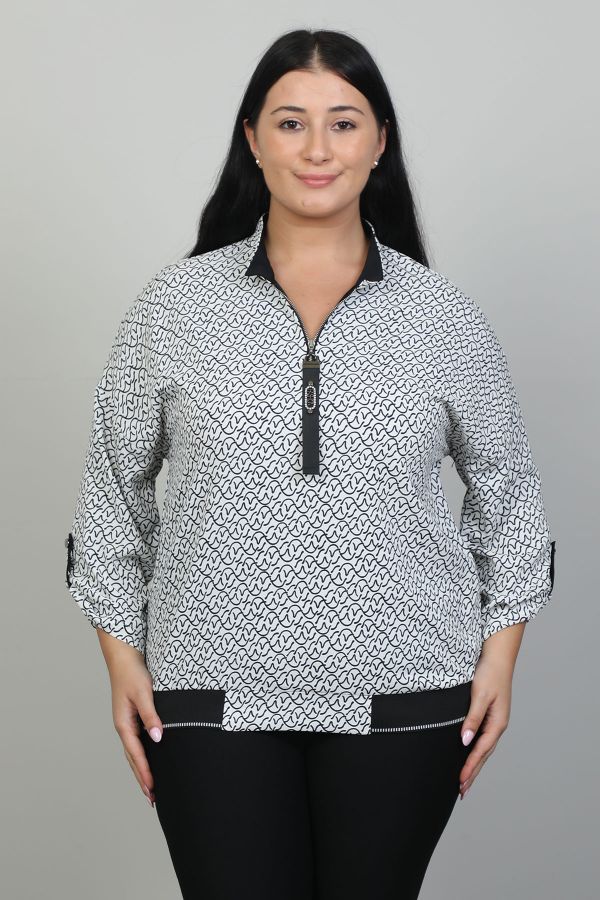 Picture of Aras 11703xl ECRU Plus Size Women Blouse 