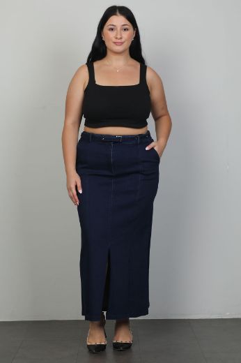 Picture of Extenzi 1398xl NAVY BLUE  Plus Size Women Skirt 