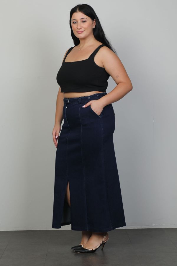 Picture of Extenzi 1398xl NAVY BLUE  Plus Size Women Skirt 