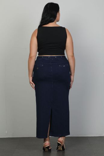 Picture of Extenzi 1398xl NAVY BLUE  Plus Size Women Skirt 