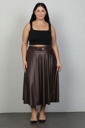 Picture of Extenzi 1389xl BROWN  Plus Size Women Skirt 