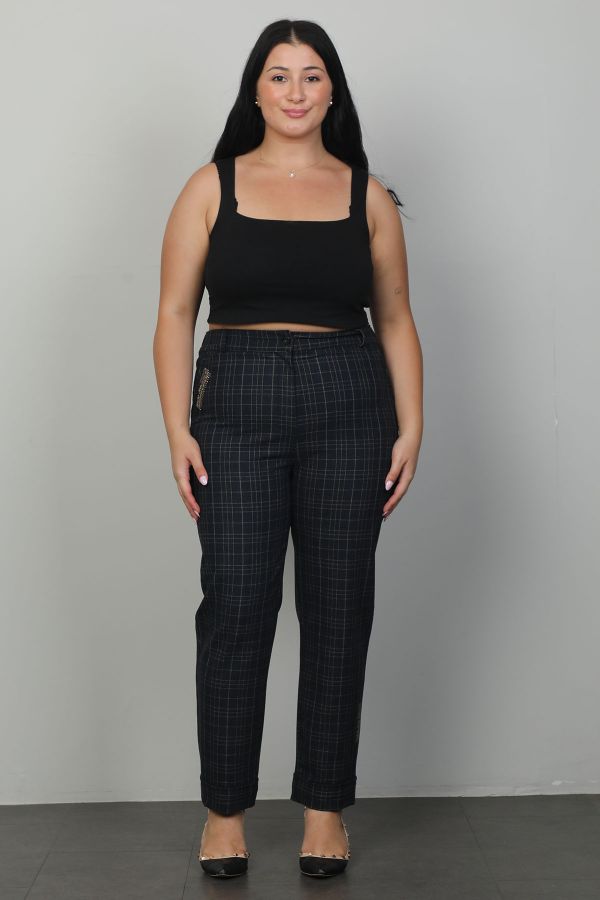 Picture of Extenzi 1374xl NAVY BLUE Plus Size Women Pants 