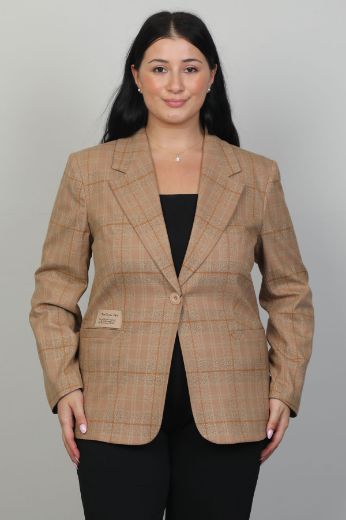 Picture of Pizara Line 7546xl LIGHT BROWN Plus Size Women Jacket 