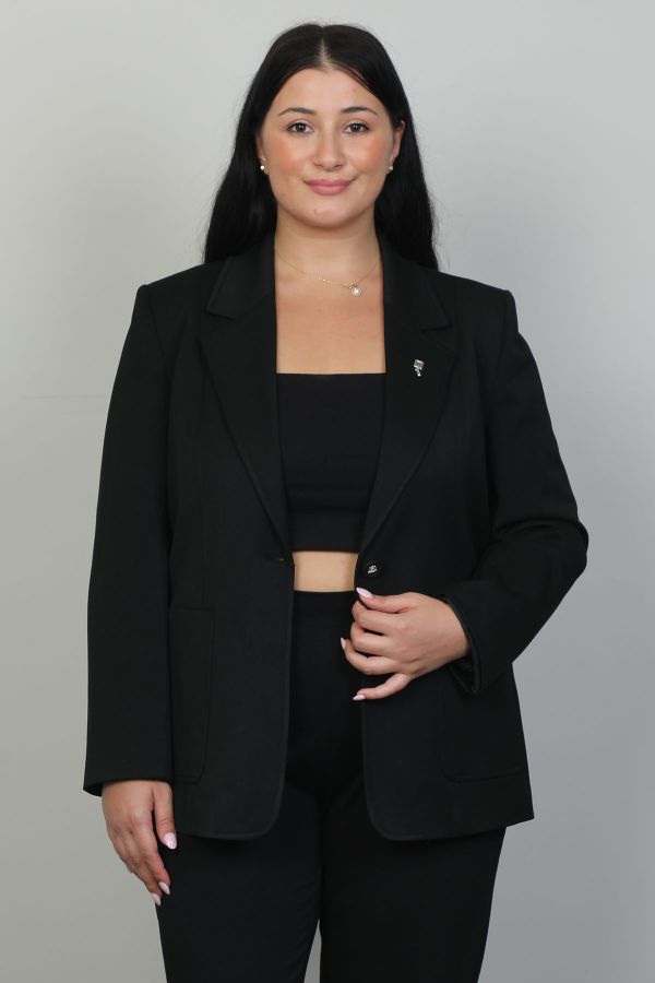 Picture of Pizara Line 7558xl BLACK Plus Size Women Jacket 