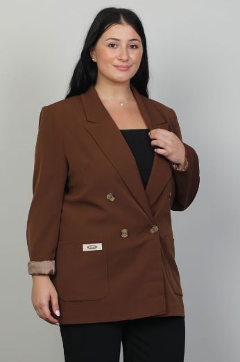 Picture of Pizara Line 78200xl BROWN Plus Size Women Jacket 