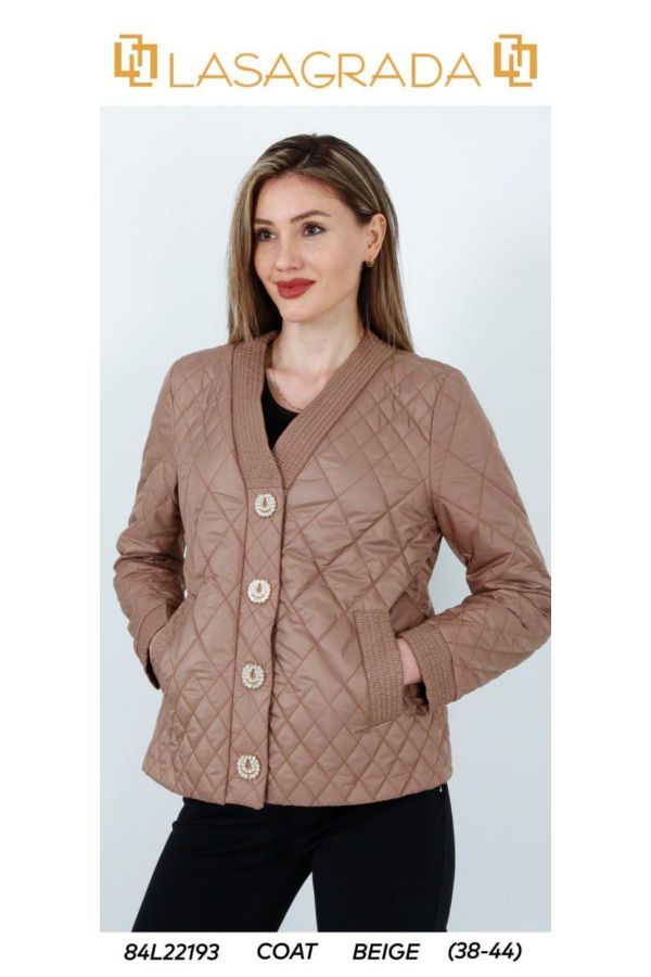 Picture of Lasagrada 84L22193 BEIGE Women Puffer Coat