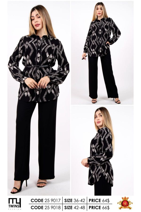 Picture of My Twins 259018xl BLACK Plus Size Women Suit