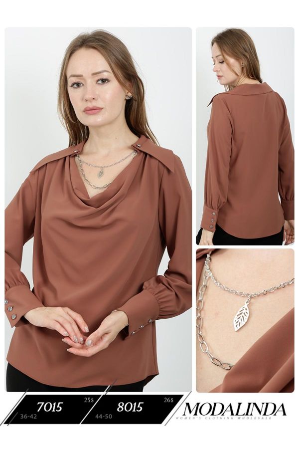 Picture of Modalinda 7015 BROWN Women Blouse