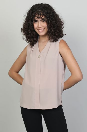 Picture of Of White 2241049 BEIGE Women Blouse