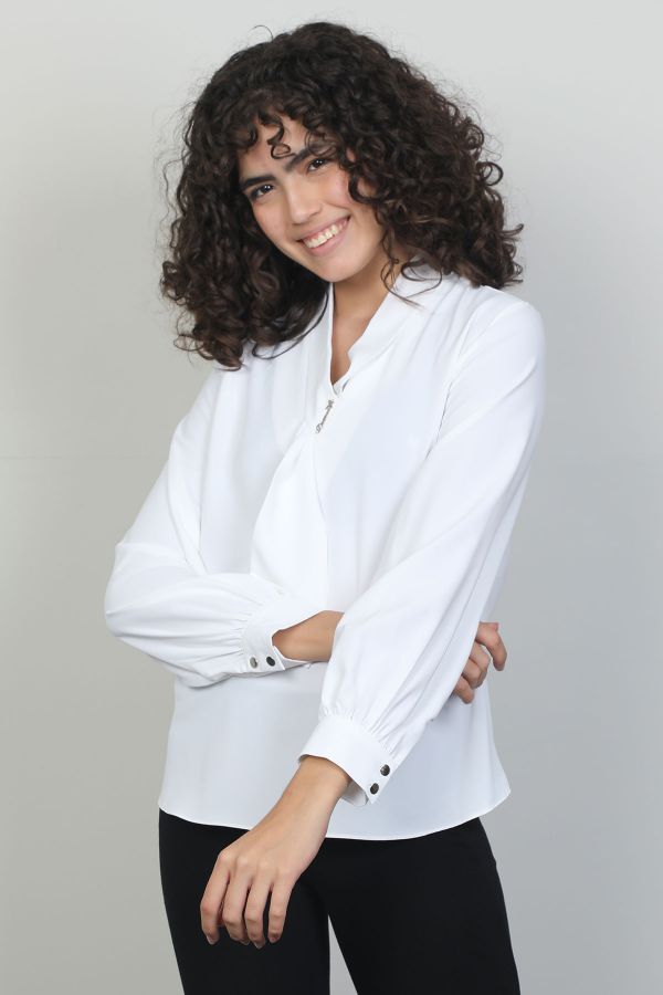 Picture of Of White 2241404 ECRU Women Blouse