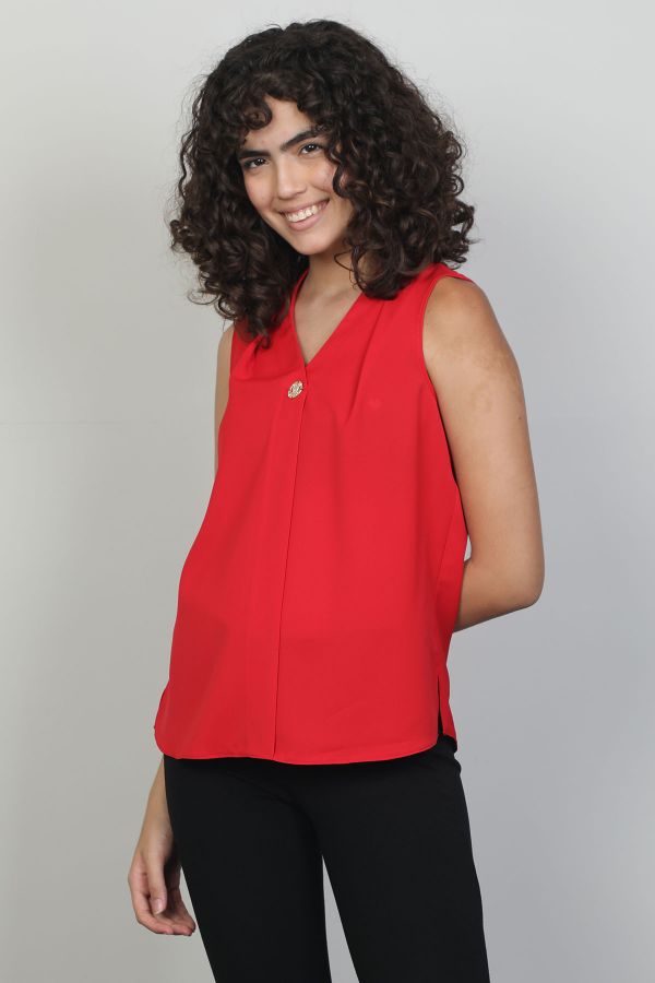 Picture of Of White 2241049 RED Women Blouse