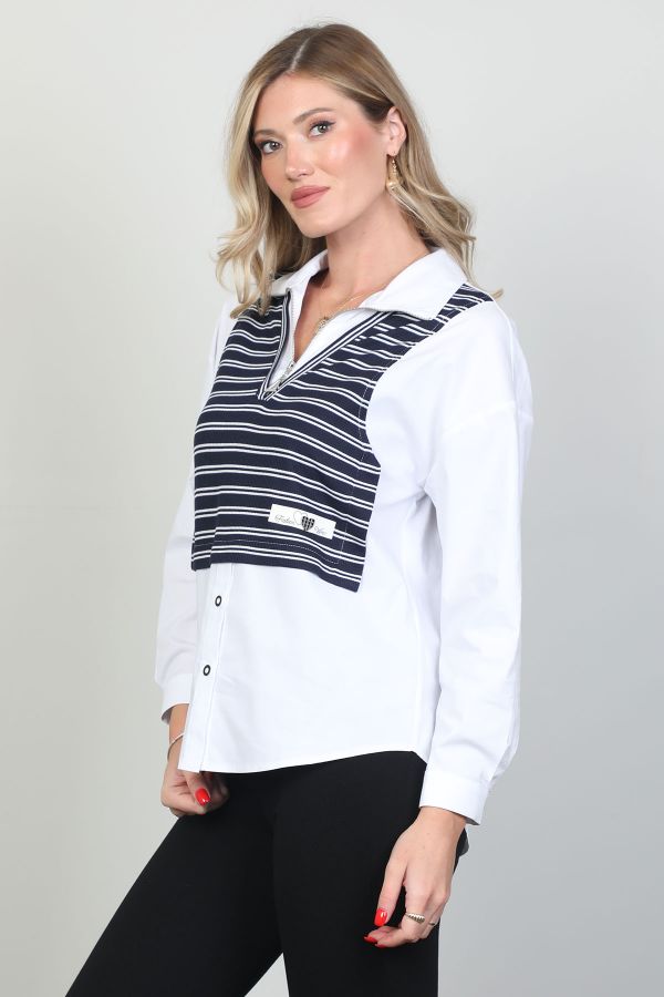 Picture of Aras 11840 NAVY BLUE Women Blouse