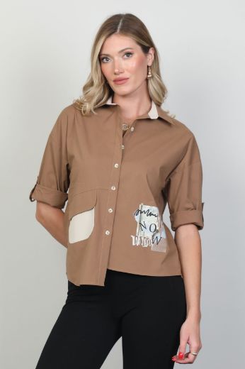 Picture of Aras 11836 BROWN Women Blouse